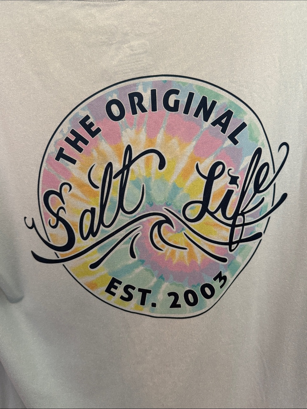 Salt Life Sky Blue Long Sleeve Performance Tee with Script Chest Logo - Picture 5 of 7